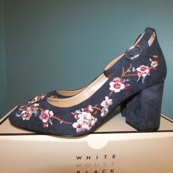 WHBM Embroidered Suede Pumps - Picture 8 of 9